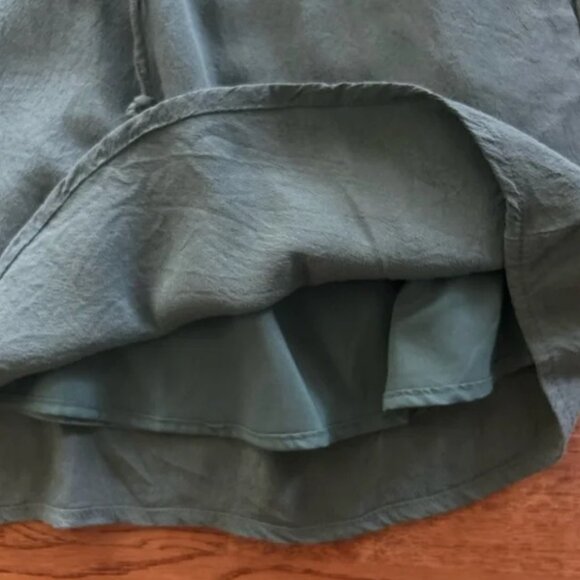 Gap Shirt Dress Sleeveless Button Front Henley Tie Mini Short Army Green Olive S - Picture 3 of 5